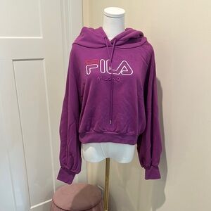 Fila Purple Cropped Sweater with Logo